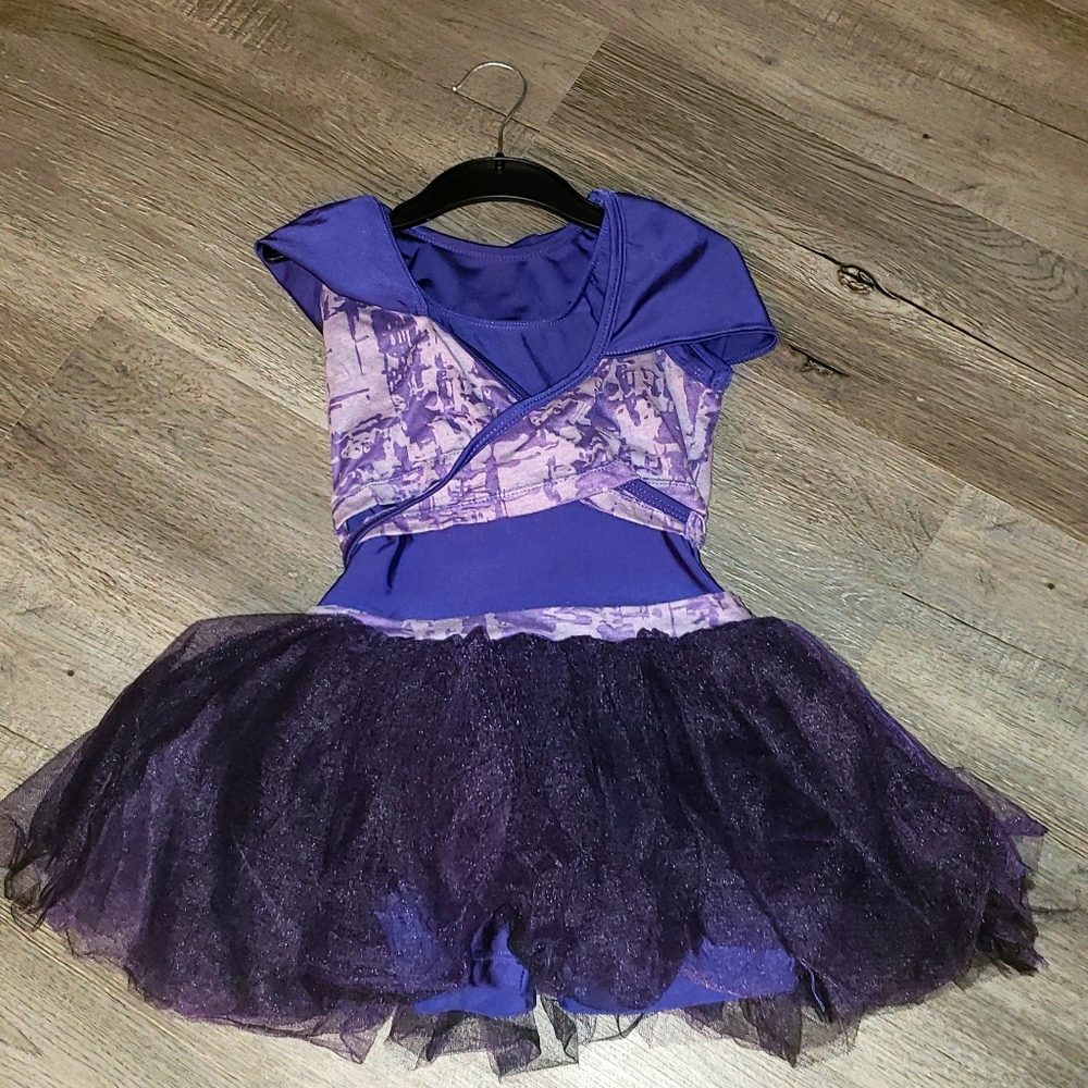 Dance costume with attached shorts and hood